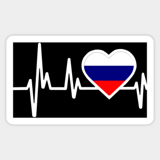 Russia Heartbeat Flag Sticker